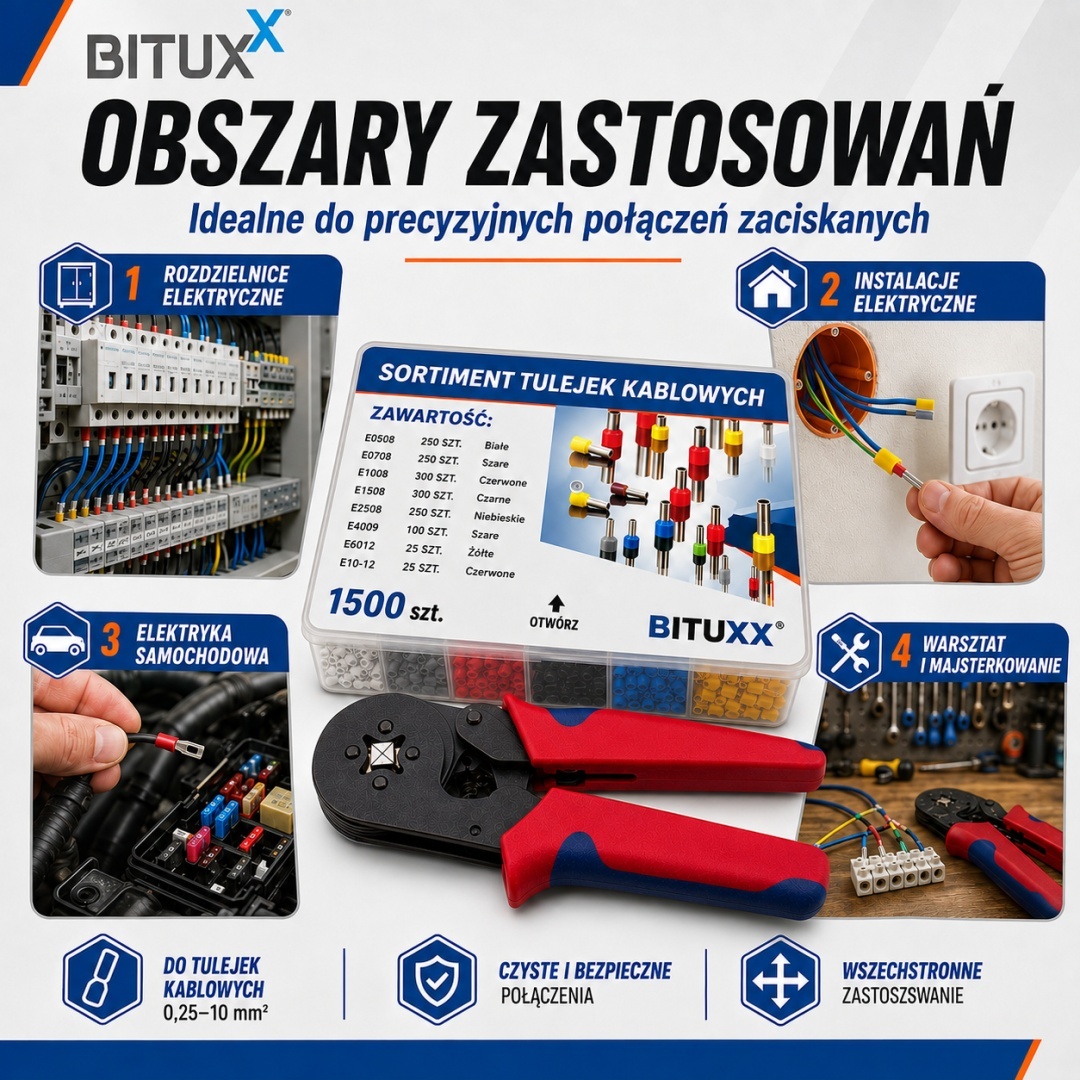 Sada Krimpovacích Kleští 2200 ks Dutinky Konektory Lis Crimping 2v1 M20227